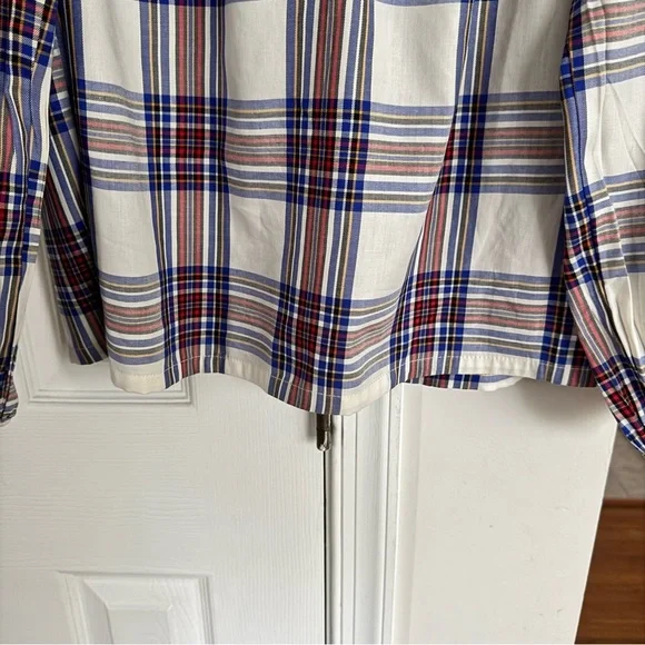 Every Moment Women's L Plaid Popover Blouse Tunic Relaxed Fit Boho Shirt Top - Picture 9 of 12